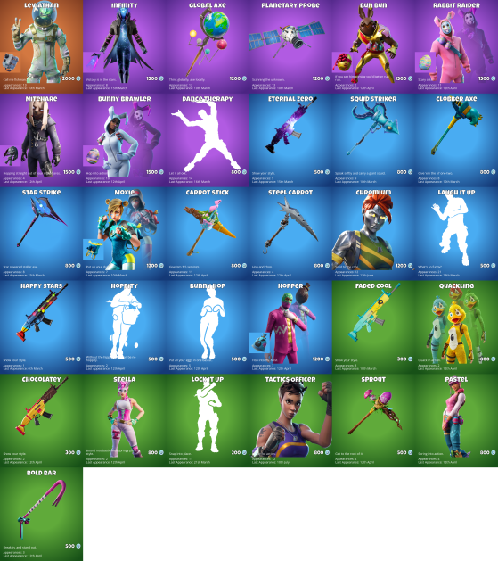 What Is In The Fortnite Item Shop Today Infinity Returns On April