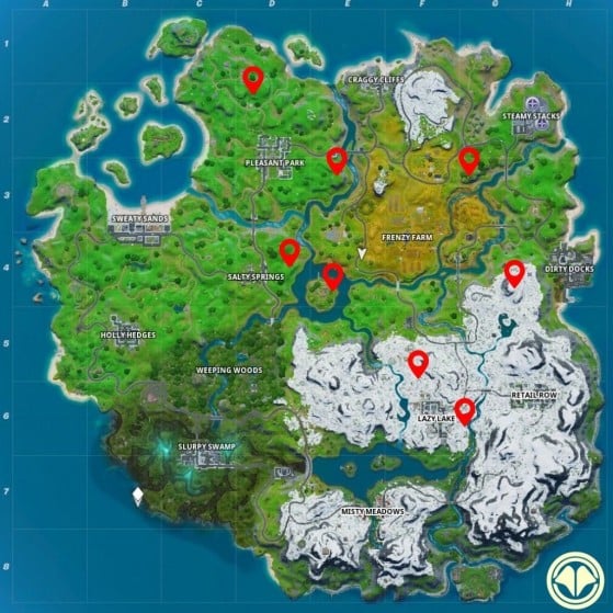 Fortnite Find Xp Coins The Complete Map Millenium
