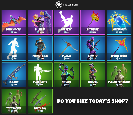 What Is In The Fortnite Item Shop Today Slumber And Bronto Are